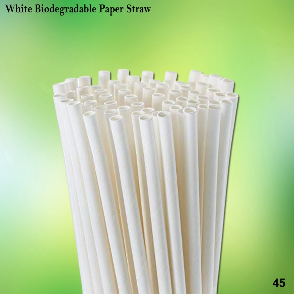 White Biodegradable Paper Wrapped Straw, Packet / Box, Size: 8mm