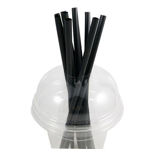 Plastic 8 mm Black Straw for Restaurant