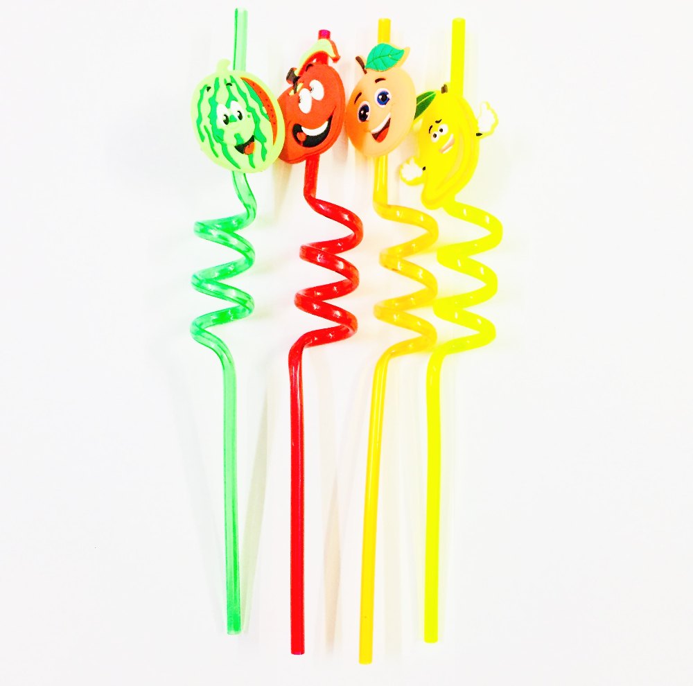 Cartoon Colourful Plastic Straws For Kids, Losse