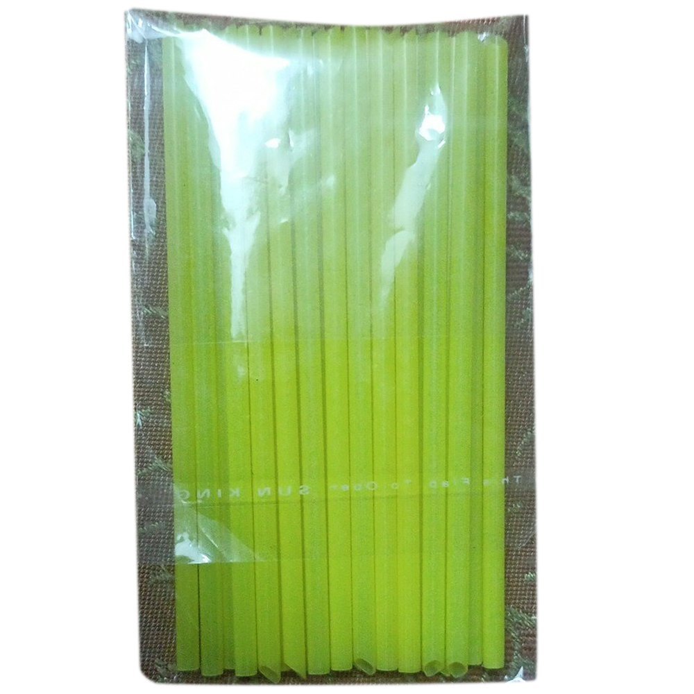 Plain Green Plastic Drinking Straw, For Event and Party Supplies, Size: 6inch
