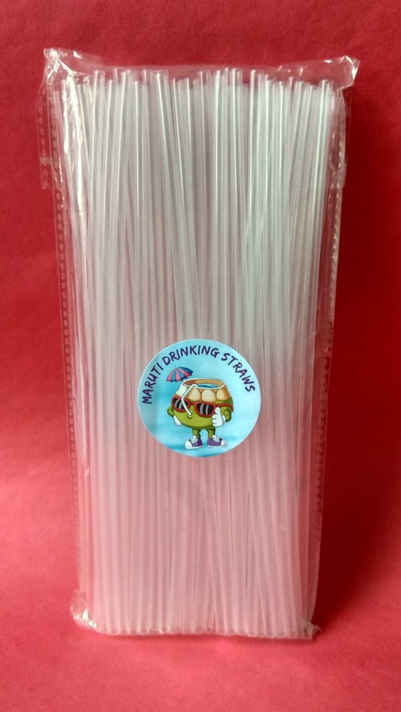 Plain Transparent Cold Drink Plastic Drinking Straw, Packet, Size: 10inch