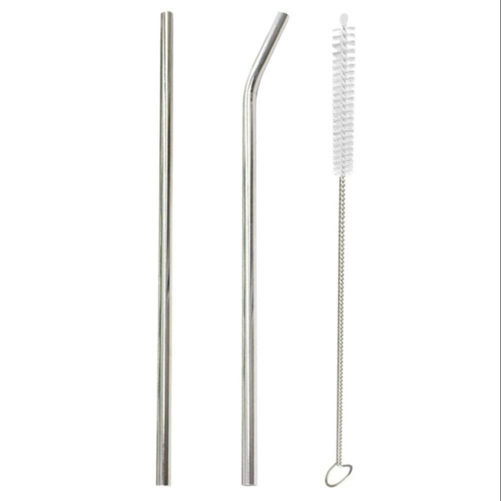 Silver 8 . 5 Inch Stainless Steel Straw, For Event and Party Supplies