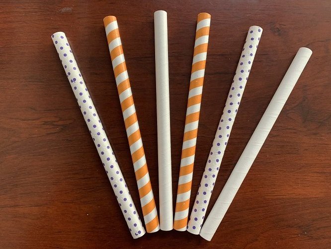Printed Multicolor 12 mm Paper Drinking Straw, For Restaurants, 20 Pieces