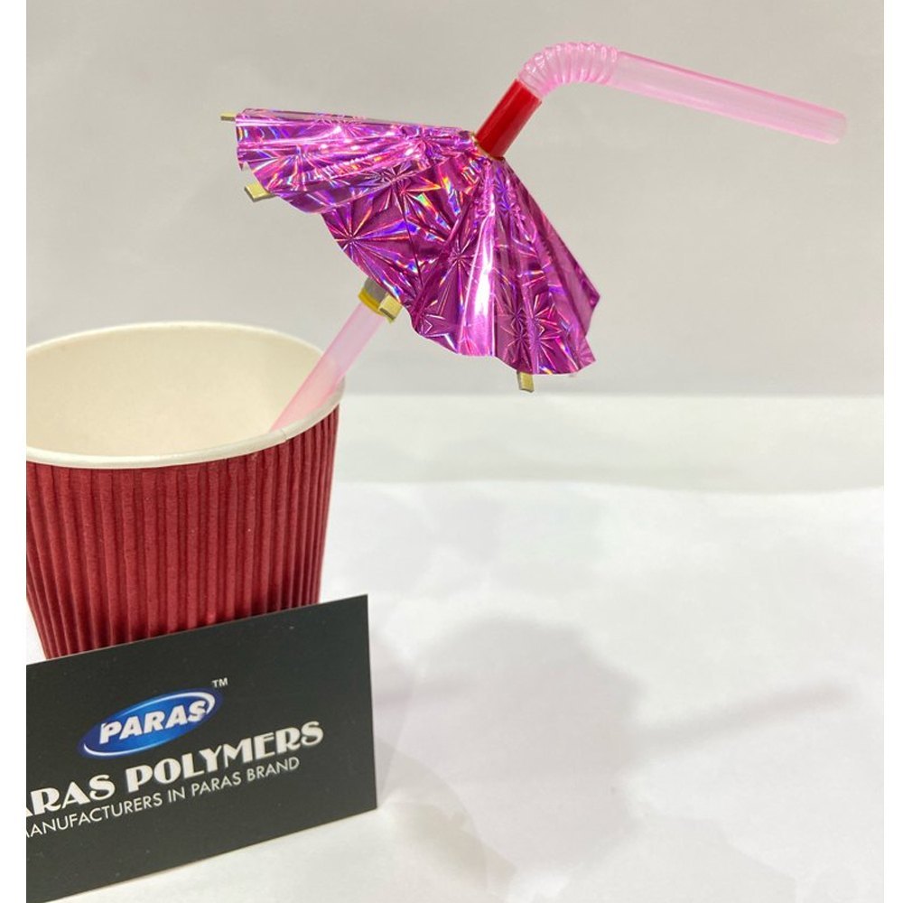 Pink Umbrella Straw, For Event and Party Supplies