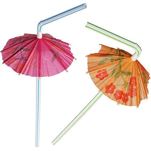 Krrish Plastic Umbrella Straw, For Event and Party Supplies, 100pc