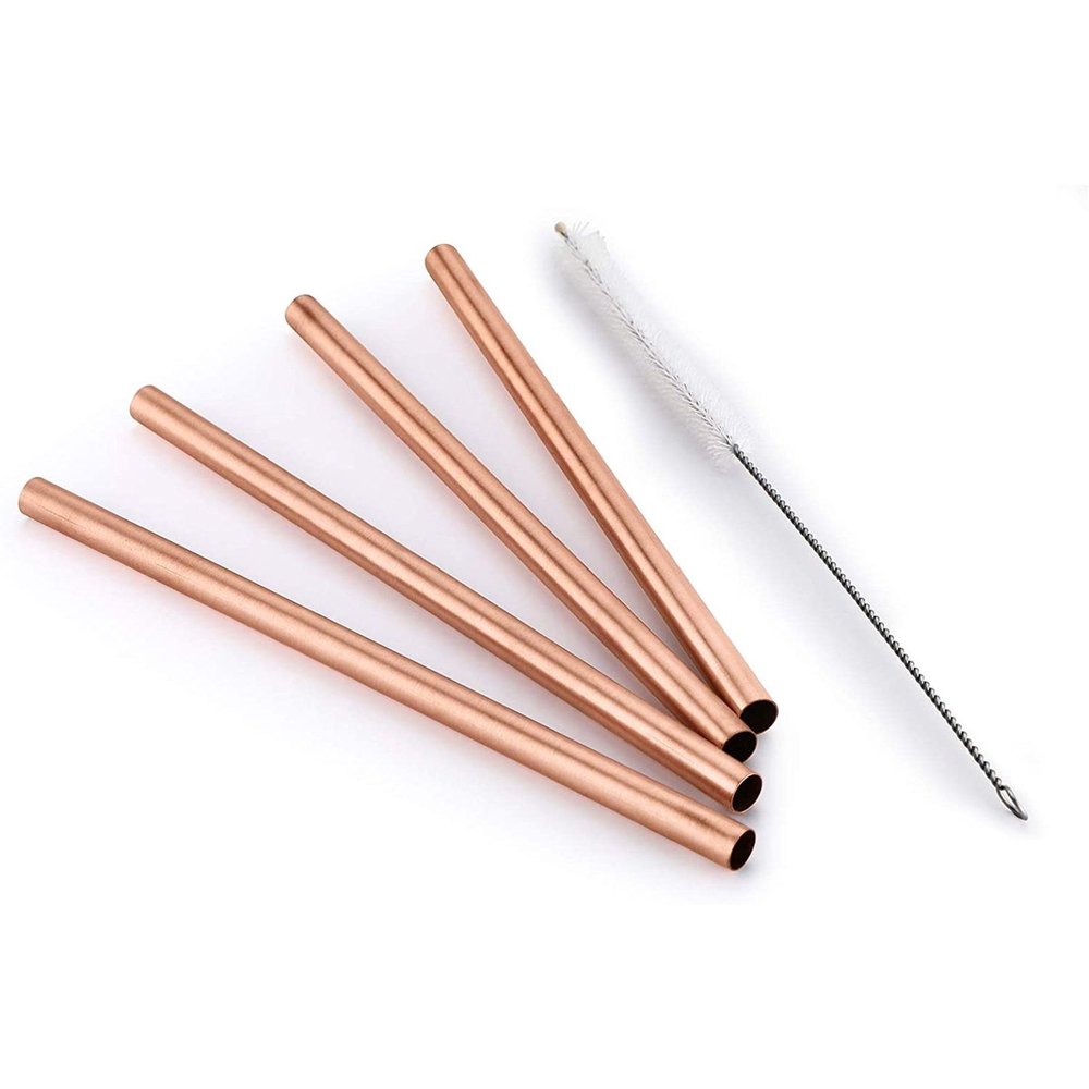 Round Copper Drinking Straw