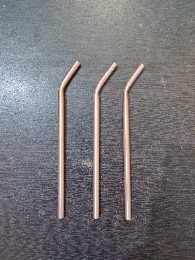 Amc Overseas Brown Copper Drinking Straws, For Event and Party Supplies, Size: 8 Inch