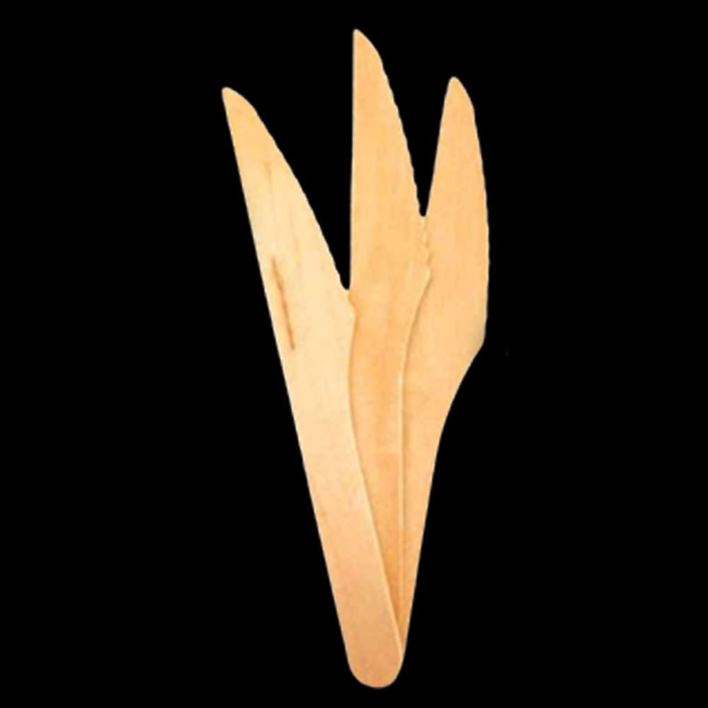 100 Pieces Brown Wooden Cake Knife, Packet, Size: 160mm