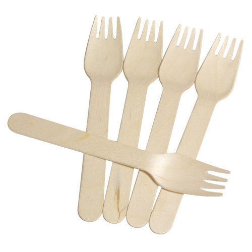 Saattvic Brown 160 Mm Disposable Wooden Fork, For Event And Party Supplies