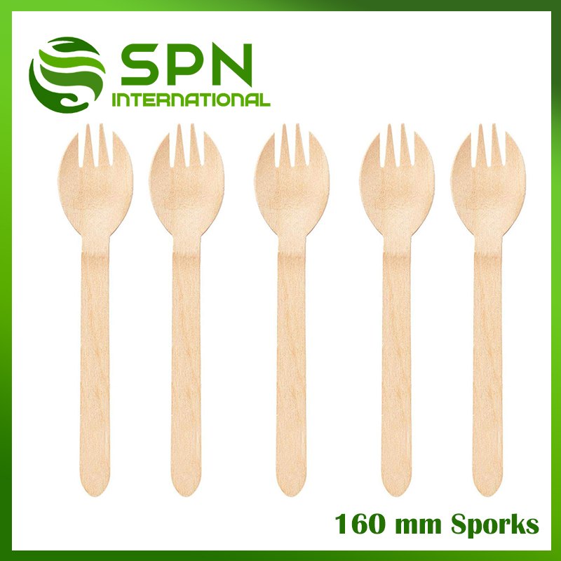 Birch Wood Brown Wooden Sporks, For Hotels And Resturants