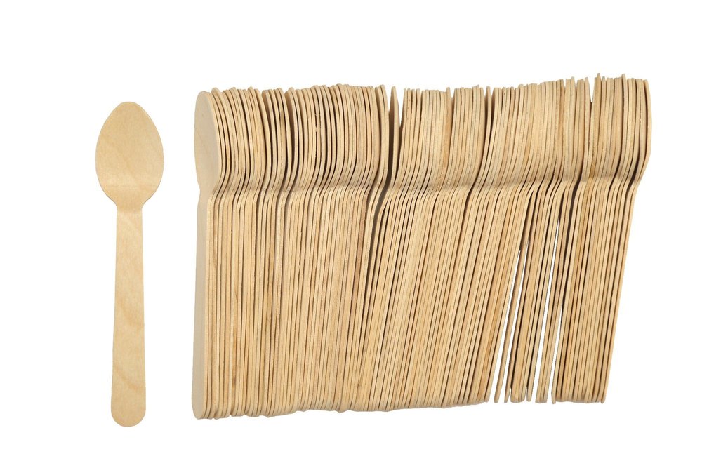 100 Pieces Per Pack Natural Disposable Wooden Spoon 140mm for Event and Party supplies
