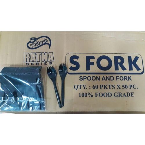 50 Pieces Black Plastic Fork, for Event and Party Supplies