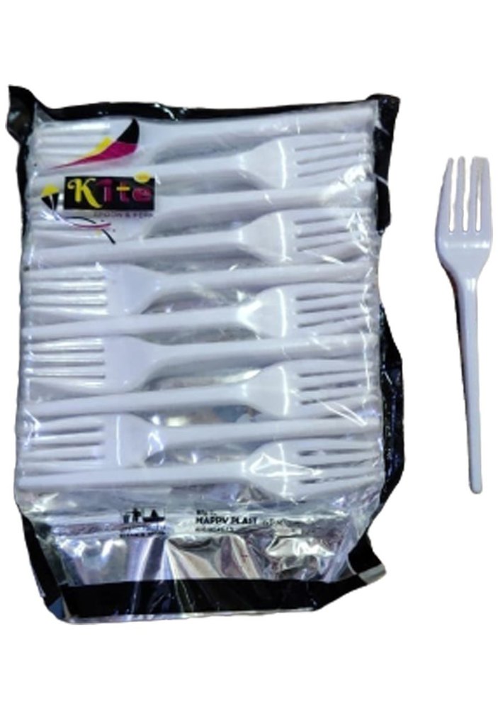 100 Pieces White Plastic Fork, For Event and Party Supplies