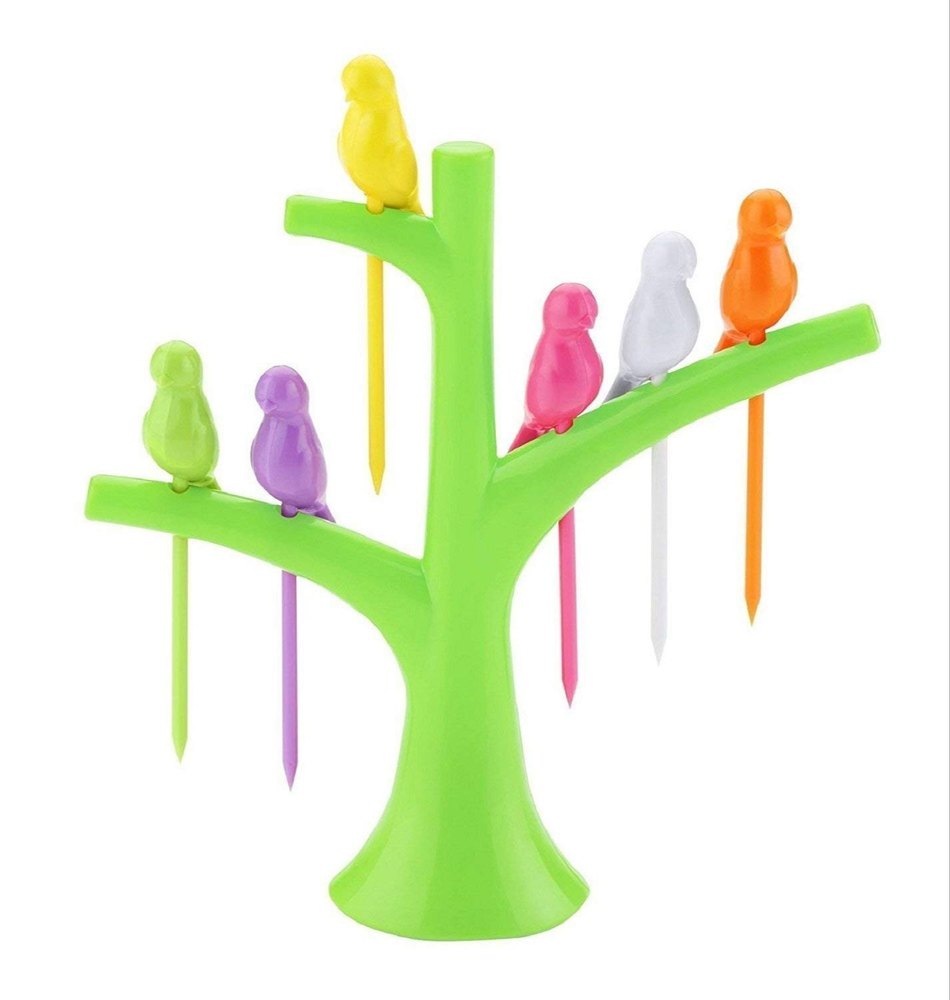 Multicolor Plastic Bird Fork Set, For Kitchen