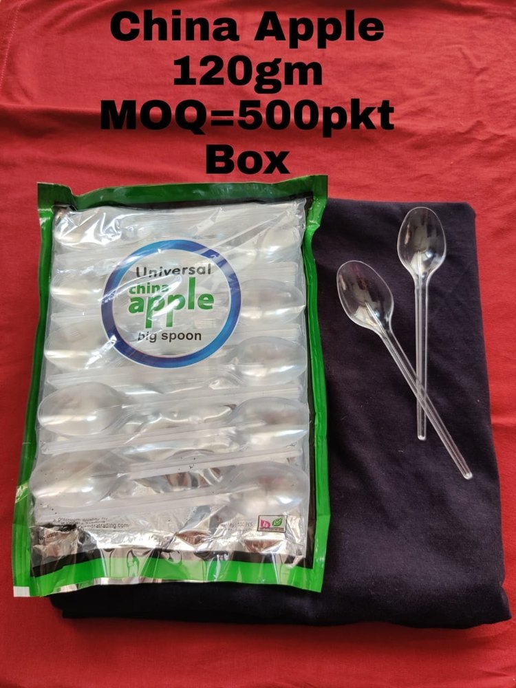 Plastic 100 Pcs Transparent Disposable Spoon, For Event and Party Supplies