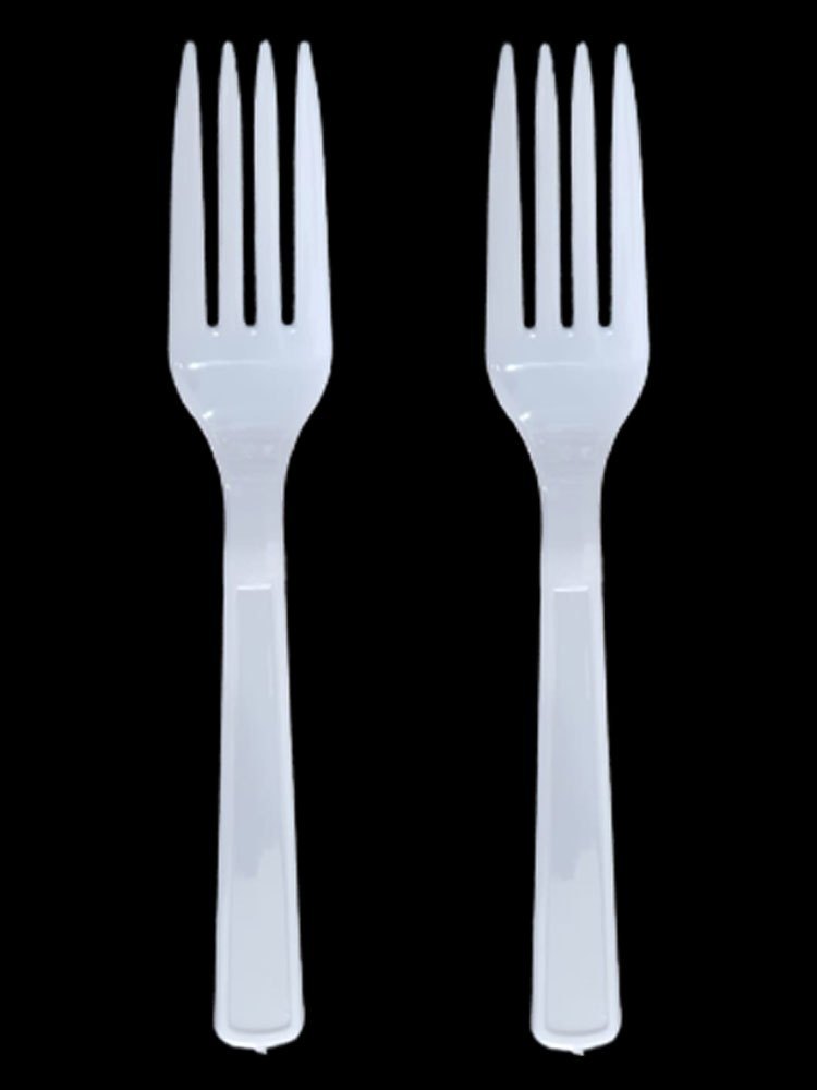 White Disposable Plastic Fork, For Event and Party Supplies