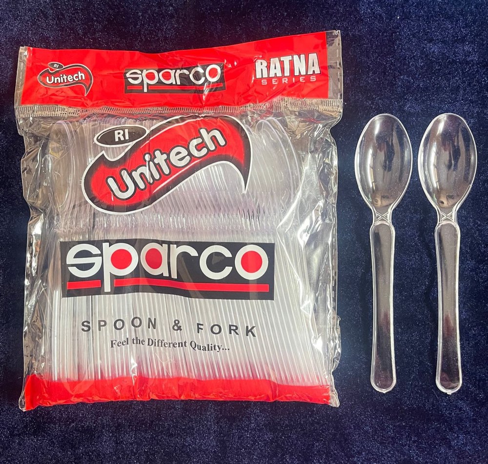 Plastic Tranperant 2 Gram Sparco Spoon, For Event And Party Supplies