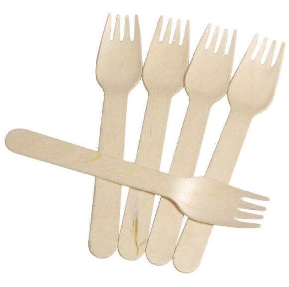 160mm Wooden Fork, For Party Supplies
