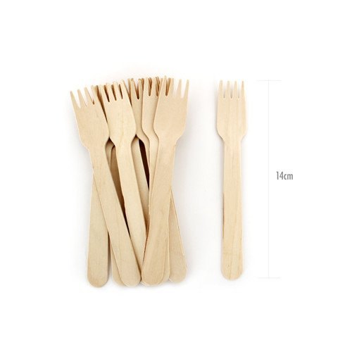 birchwood Natural Disposable Wooden Fork, For Party Supplies, Size: 140mm & 160 Mm