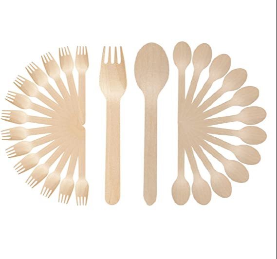Brown Disposable Wooden Fork 160mm for Event and Party supplies