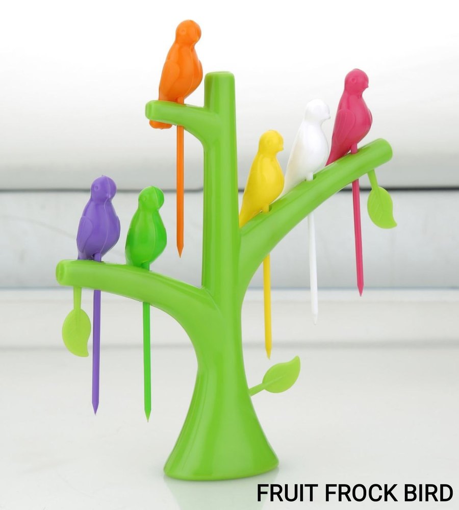 Plastic Multicolor Fruit Fork, For Kitchen