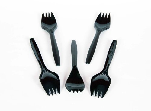 Classy Disposable N-24 Spork (Black), Size: 4 inch