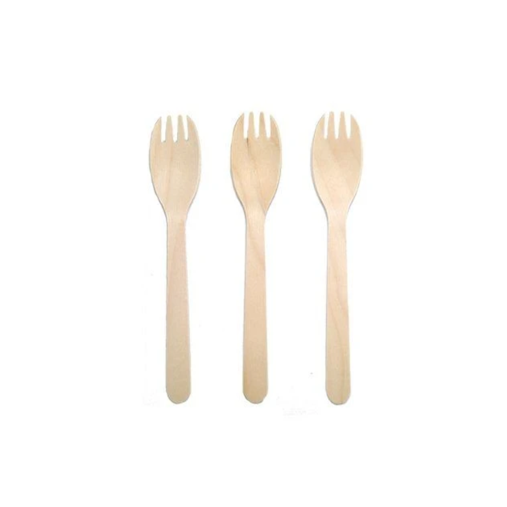 Natural Biodegradable Wooden Disposable Sporks, For Kitchen, Size: 6 Inch