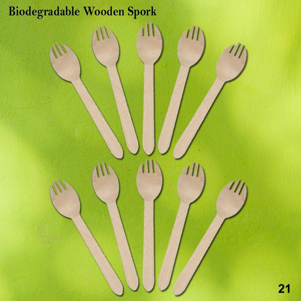 Brown 160mm Wooden Spork, For Event and Parties