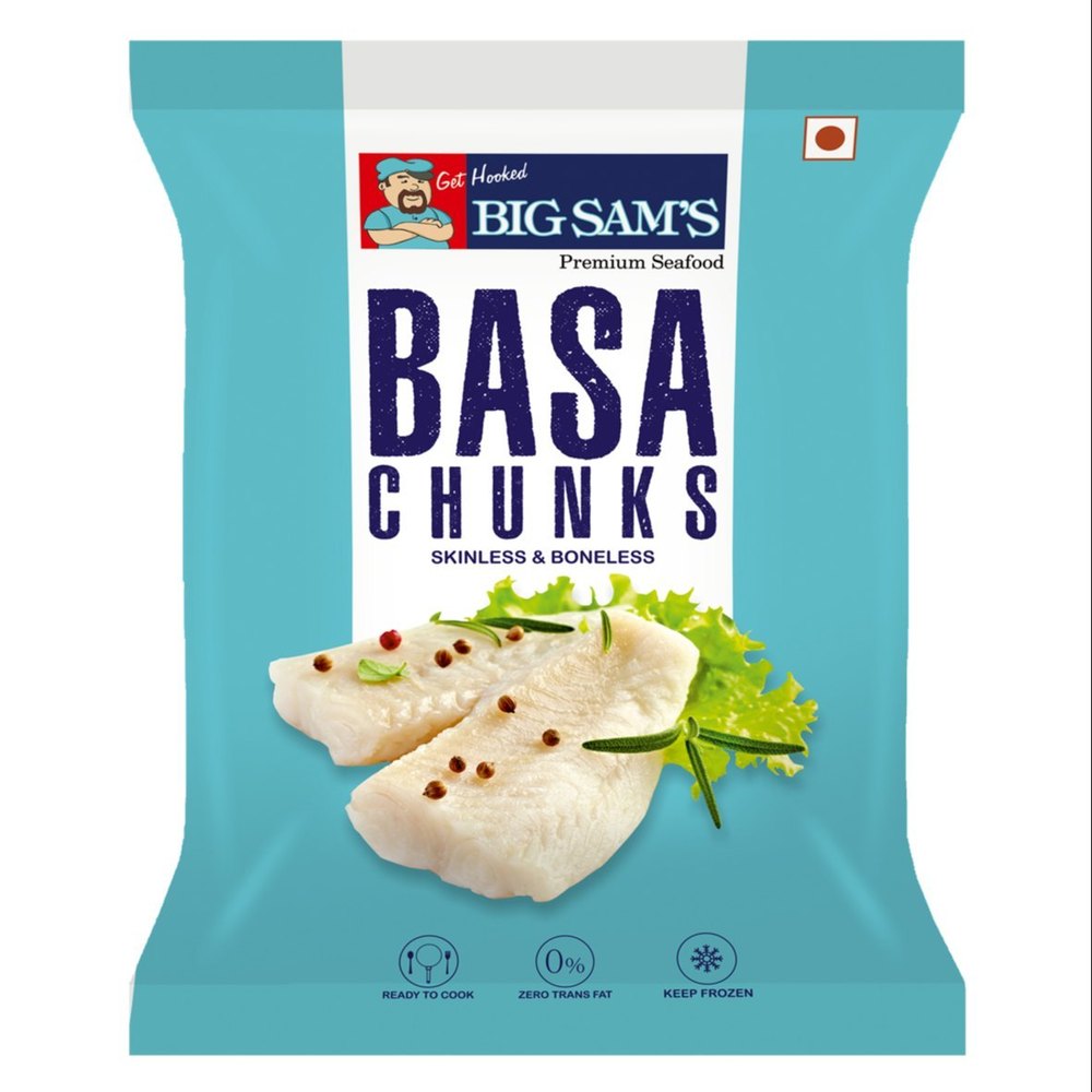 Big Sams Frozen Basa Chunks, For Restaurant, Packaging Type: Packet