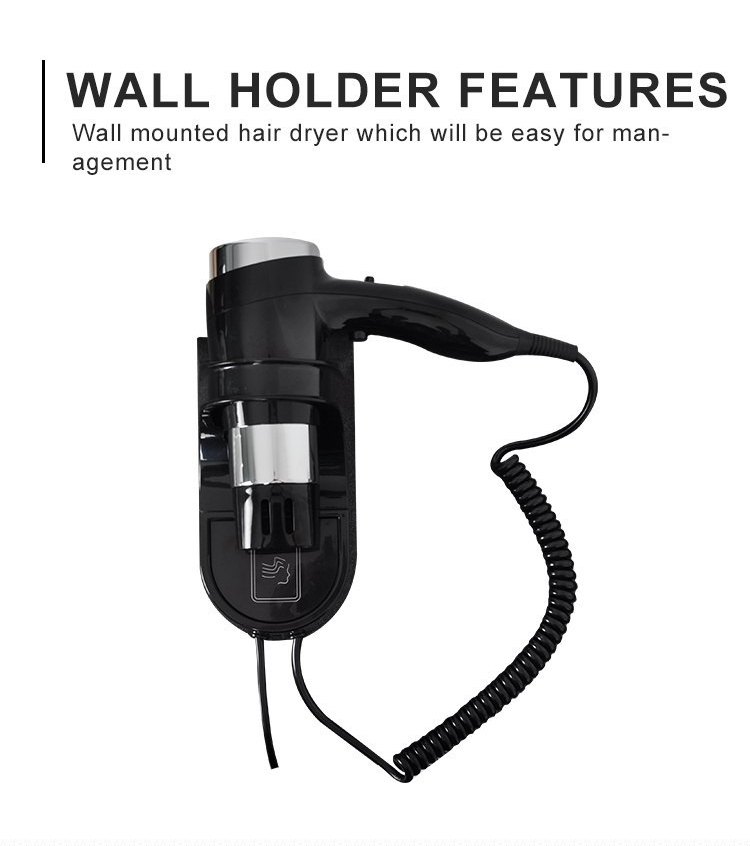 Plastic Automatic Wall Mounted Hotel Hair Dryer