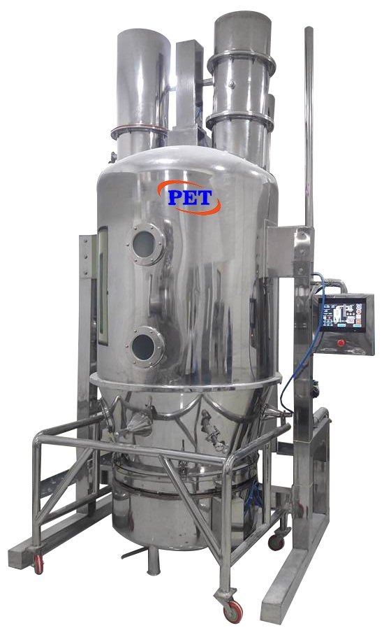 Stainless Steel Semi-Automatic Fluid Bed Dryers, Model Name/number: Pet-FBD, Batch Size: 5 Kgs To 500 Kgs