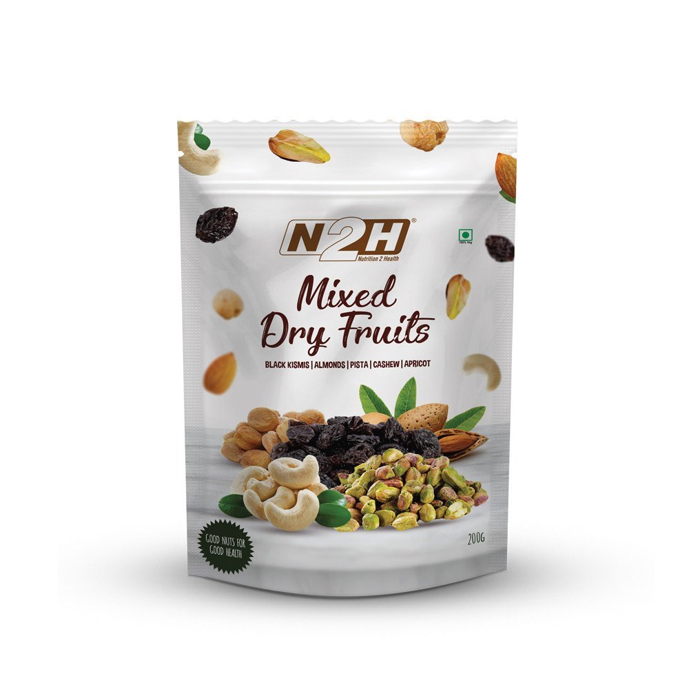 N2H Mixed Dry Fruits, Packet, Packaging Size: 200 g