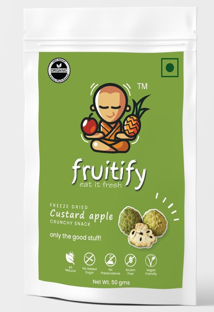 Freeze Dried Custard Apple Crunchy Snacks, Packet, Packaging Size: 50 g