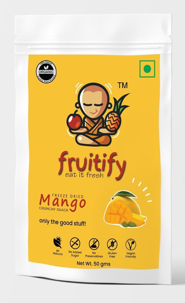 Freeze Dried Mango Crunchy Snacks, Packet, Packaging Size: 50 gm