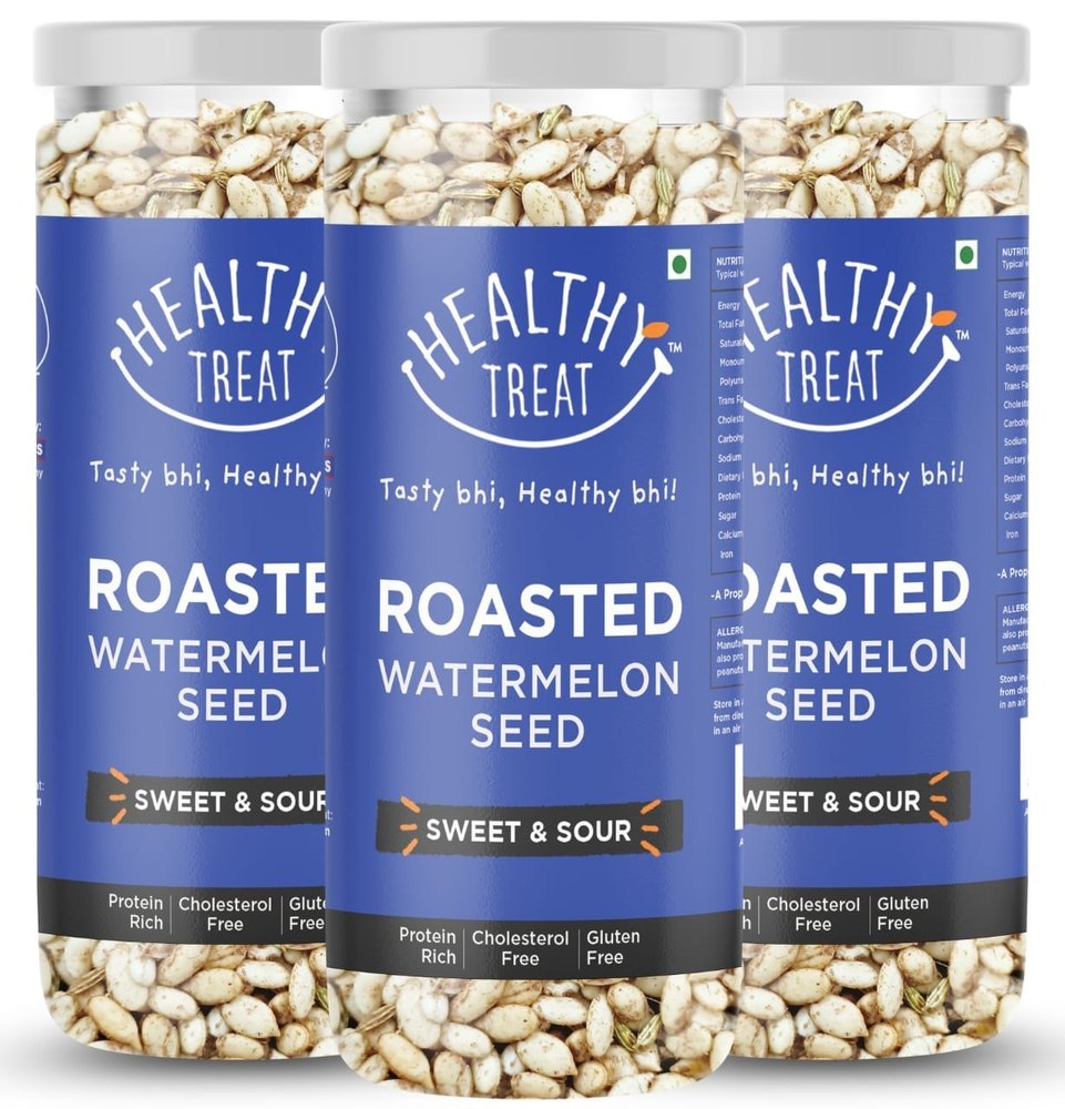 Healthy Treat Roasted Watermelon Seeds - Sweet And Sour 375gm - Pack Of 3 125 Gm Each