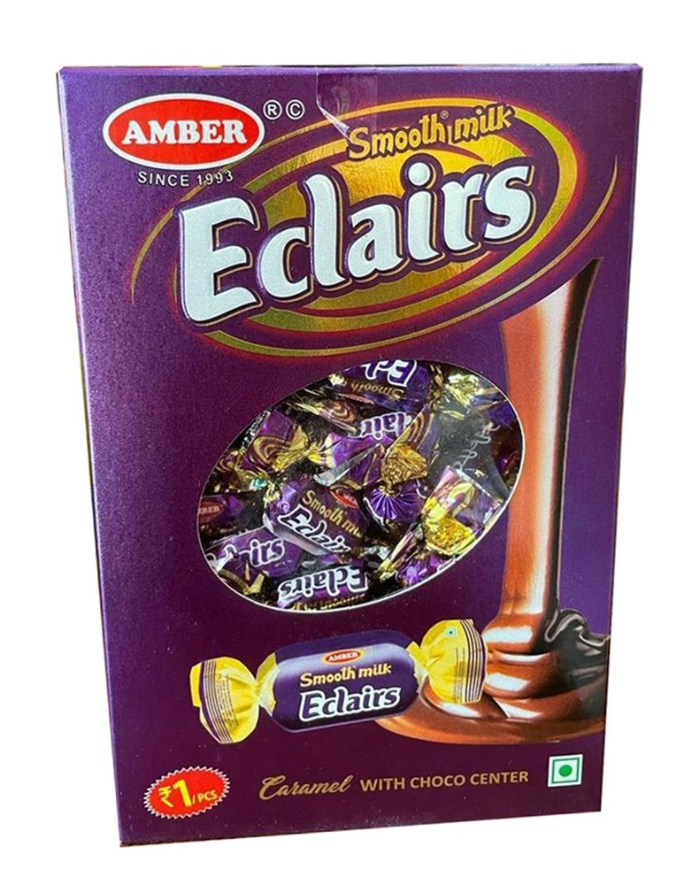 Round Amber Smooth Milk Eclairs Candy, Packaging Type: Box, Packaging Size: 1x100Candy