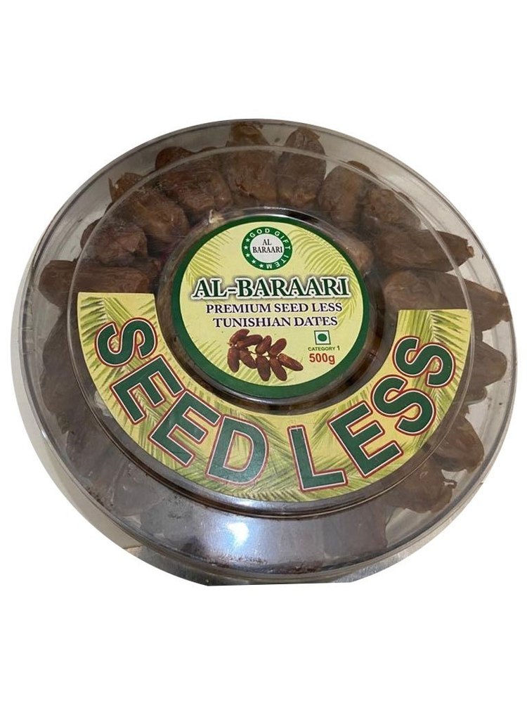 Brown Premium Seedless Tunishian Dates, Packaging Type: Plastic Container, Packaging Size: 500 Gm