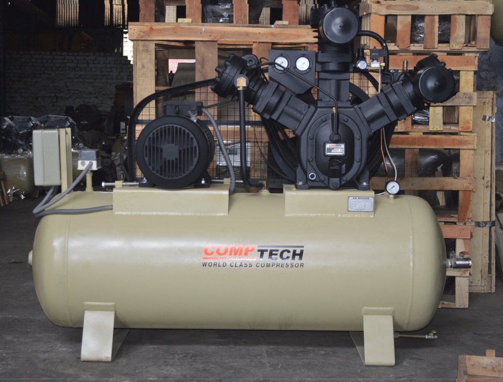 Comptech 10 HP Reciprocating Air Compressor, Maximum Flow Rate: 51 - 120 cfm, Model Name/Number: CT10