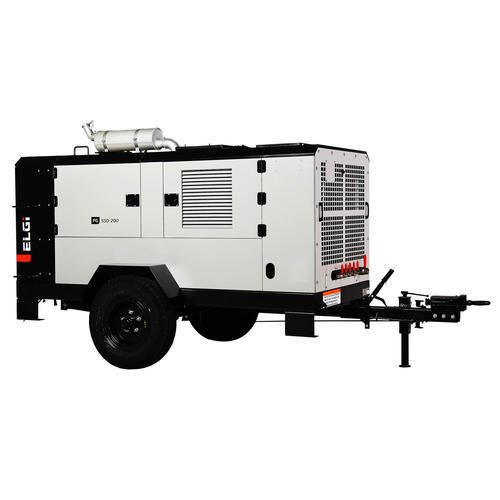 50 HP ELGi Trolley Mounted Compressors, Maximum Flow Rate: 185-1100 cfm