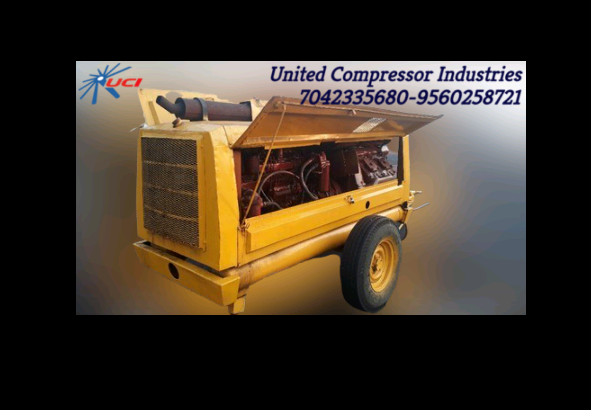 Atlas Copco 105 Portable Diesel Air Compressor model VT6, Maximum Flow Rate: 350, Air Tank Capacity: 400 Litres