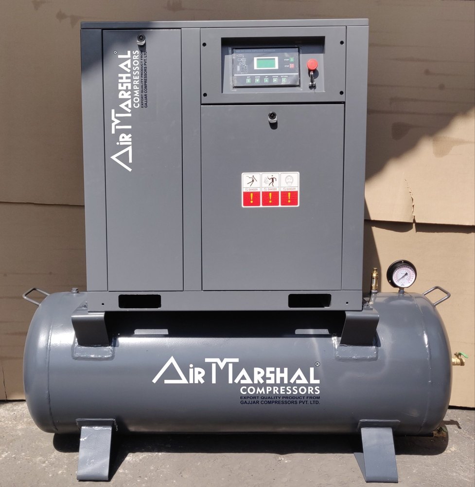 4-12 Bar 10 HP Rotary Air Compressor, Maximum Flow Rate: 21 - 50 cfm, Air Tank Capacity: 500 L