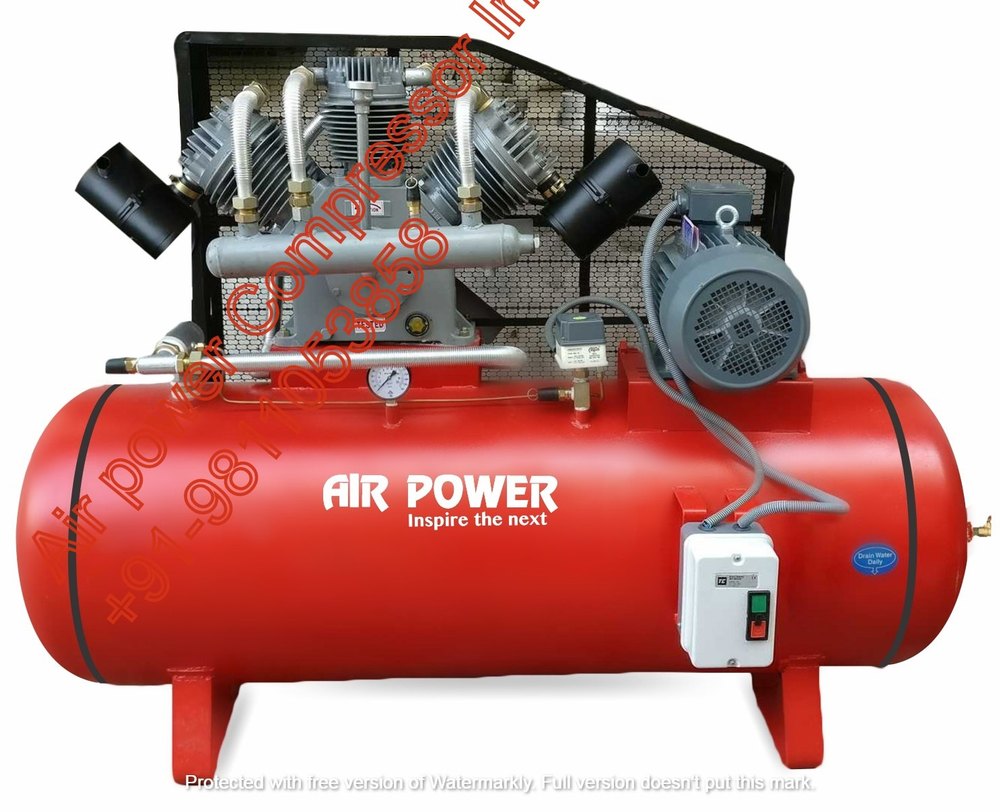 Three Phase Reciprocating Air Compressor, Air Tank Capacity: 500 Ltr, Discharge Pressure: 12 Bar