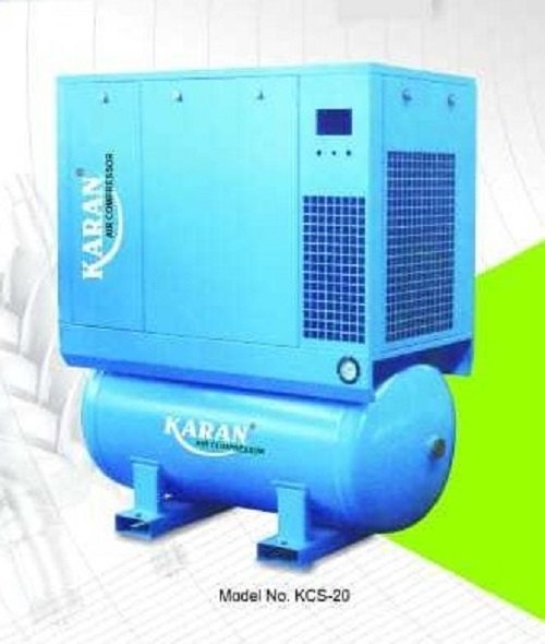 Karan 7.5 HP - 10 HP Tank Mounted Screw Air Compressor, Maximum Flow Rate: 40 - 1200 CFM
