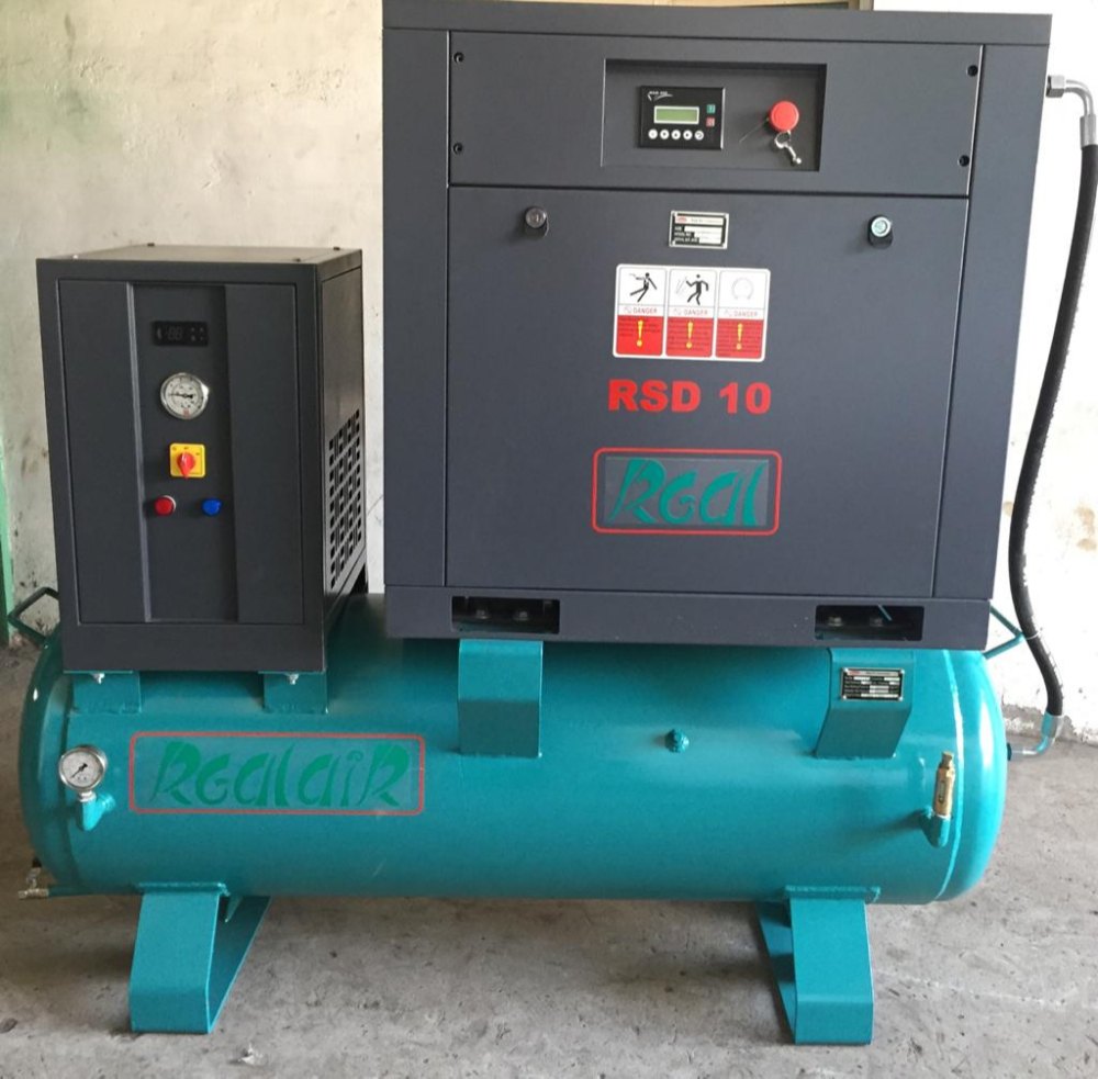 Real 21 - 50 CFM 10 HP Screw Compressor, Model Name/Number: RS-D-10-300