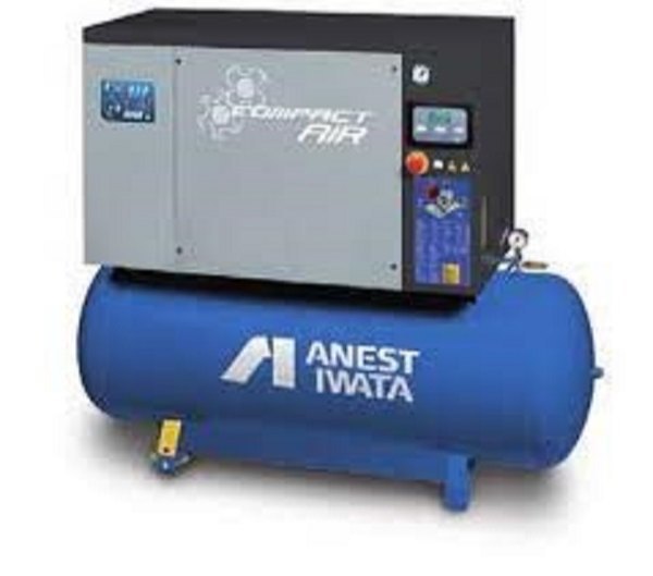 Anest Iwata 5 HP Tank Mounted Screw Compressor, Maximum Flow Rate: 21 - 50 CFM