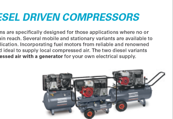 PETROL AND DIESEL DRIVEN COMPRESSORS