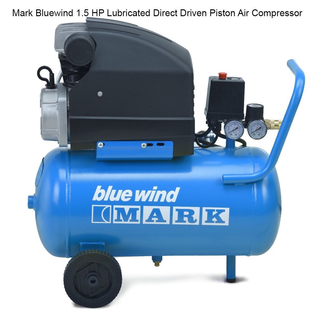 Mark Bluewind 1.5 HP Lubricated Direct Driven Piston Air Compressor, Air Tank Capacity: 24 L, Maximum Flow Rate (CFM): 6.0