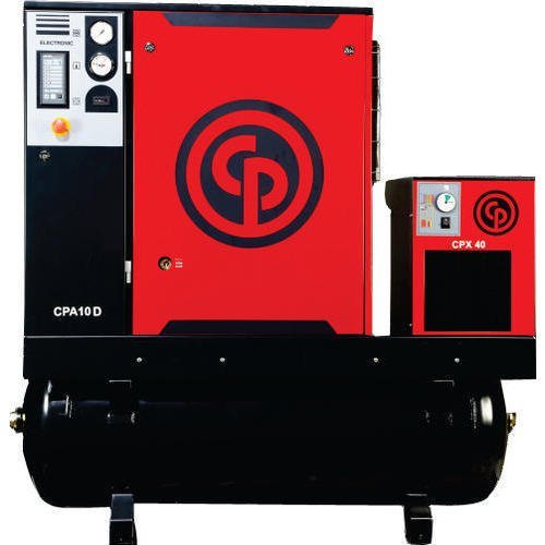 Electric DC Chicago Pneumatic 10 HP Screw Air Compressor, Maximum Flow Rate: 51 - 120 Cfm, Air Tank Capacity: 300 Ltr