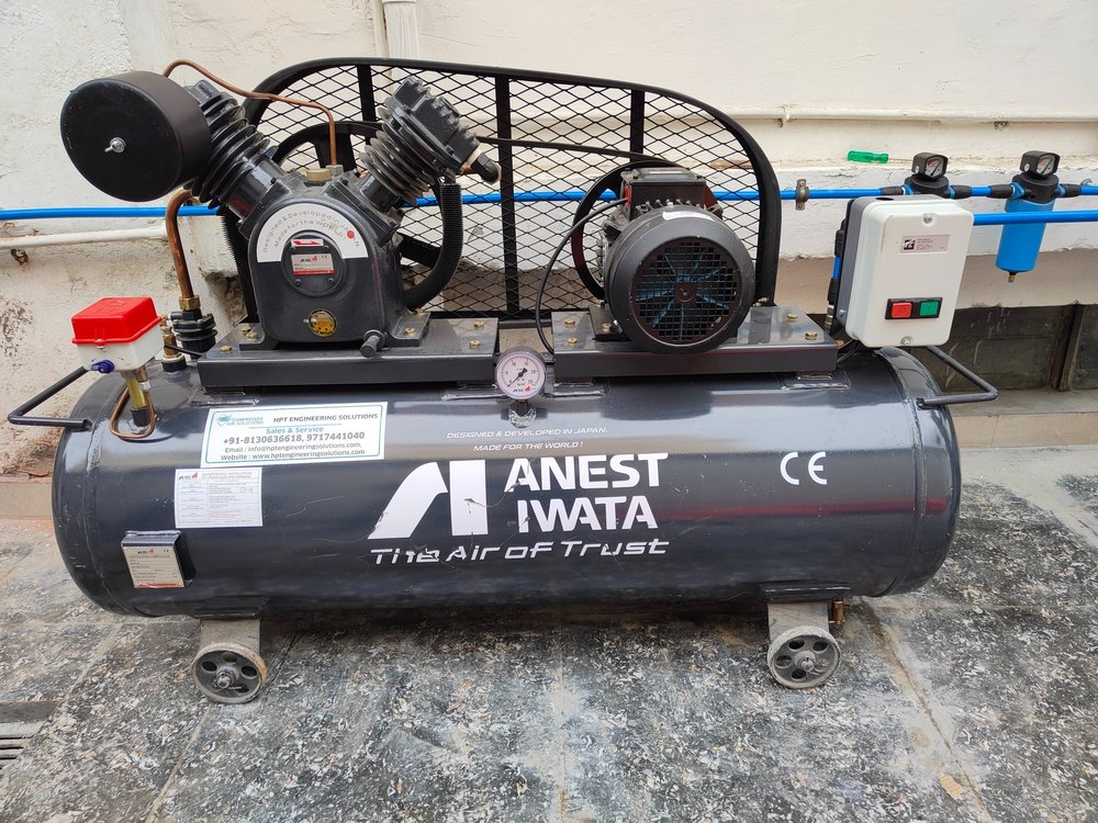 2 HP AC Three Phase Single Stage Reciprocating Compressor, Air Tank Capacity: 160 Liters