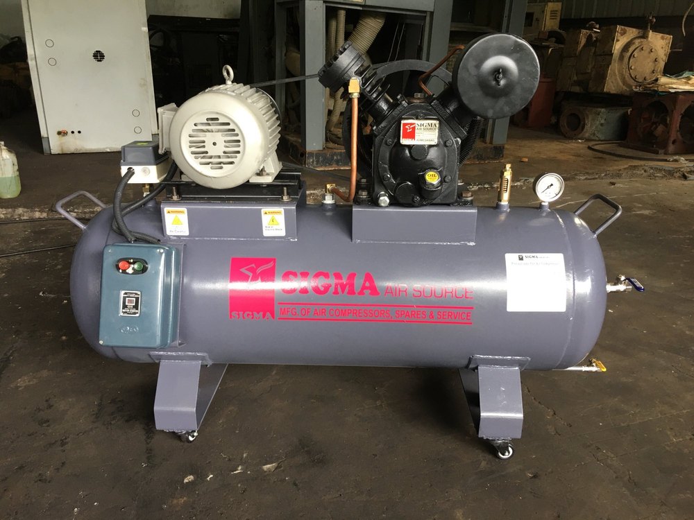 Sigma 3 Hp Two Stage Reciprocating Air Compressor, Air Tank Capacity: 100 To 500l, Model Name/Number: SAS-1234